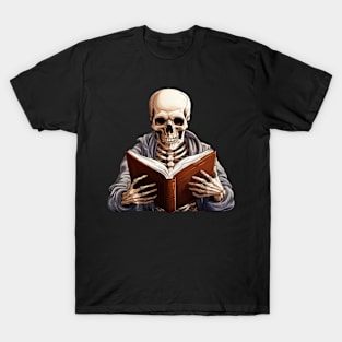 Skeleton read a Book T-Shirt